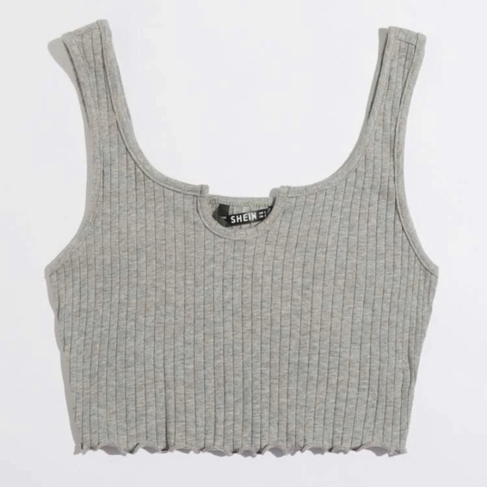 Grey Cropped Tank Top